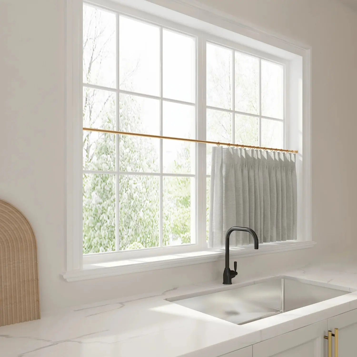 Liz Linen Pleated Cafe Curtains - Image 93