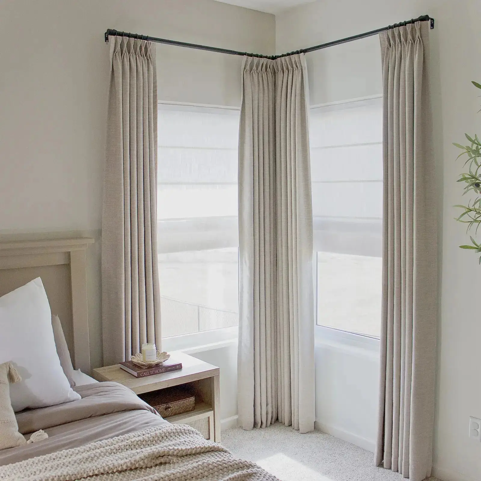 Liz Linen Window Roman Shades Loop Cord Lift - Image 63