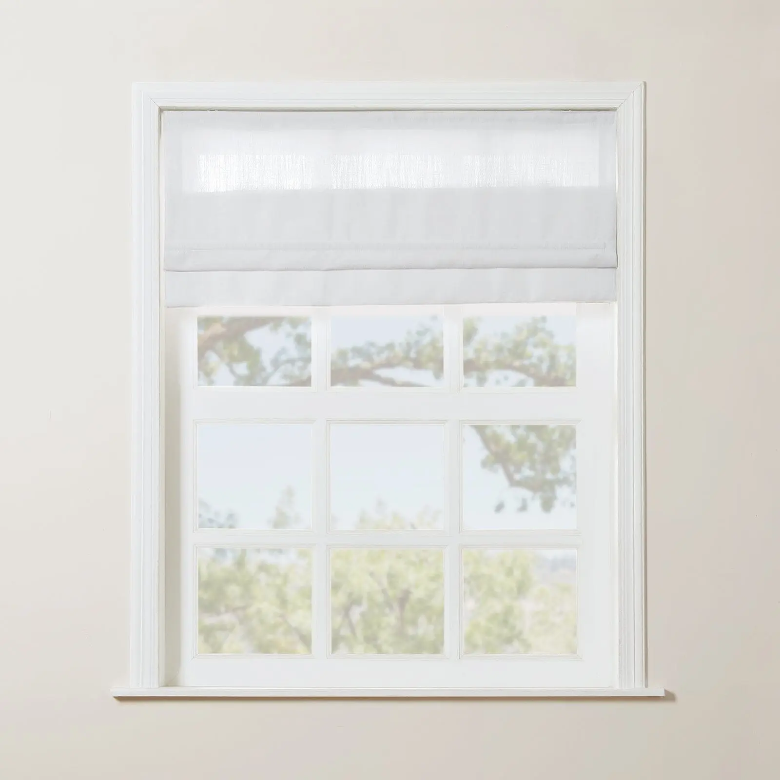Liz Linen Blend Roman Shade Cordless - Wooden Headrail - Image 13