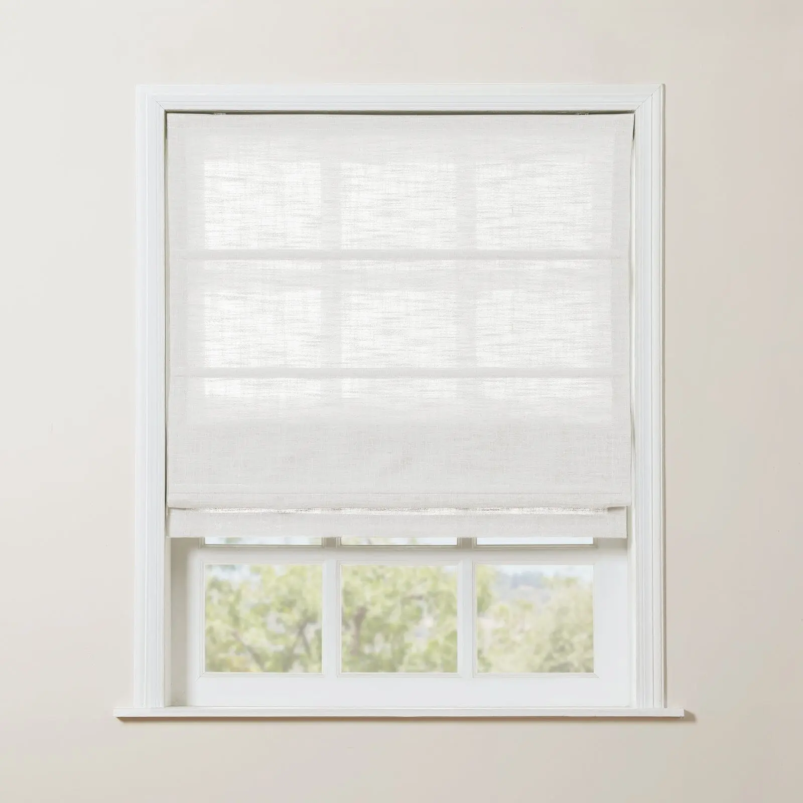 Liz Linen Blend Roman Shade Cordless - Wooden Headrail - Image 15