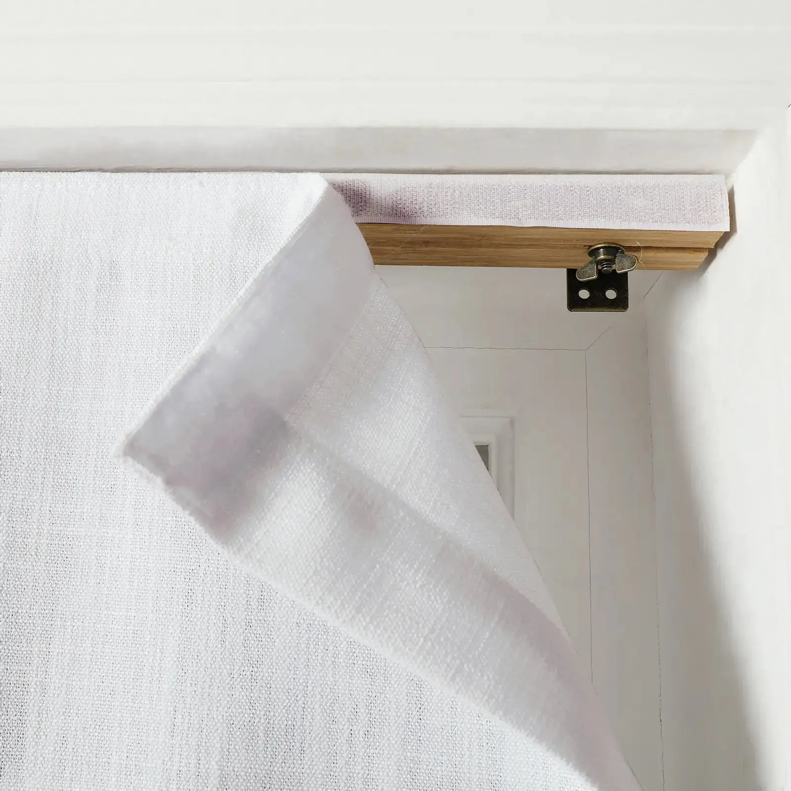 Liz Linen Blend Roman Shade Cordless - Wooden Headrail - Image 16