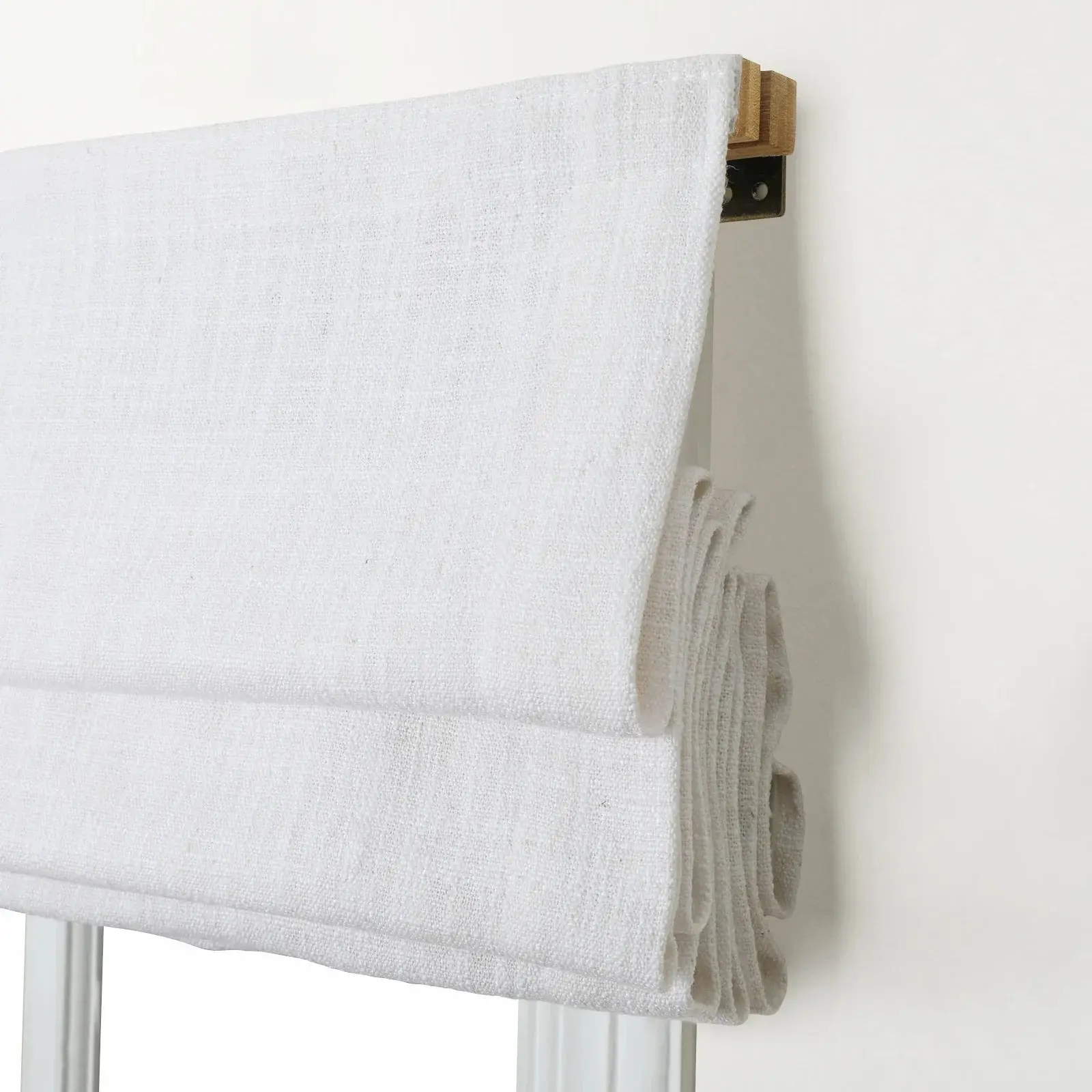 Liz Linen Blend Roman Shade Cordless - Wooden Headrail - Image 17