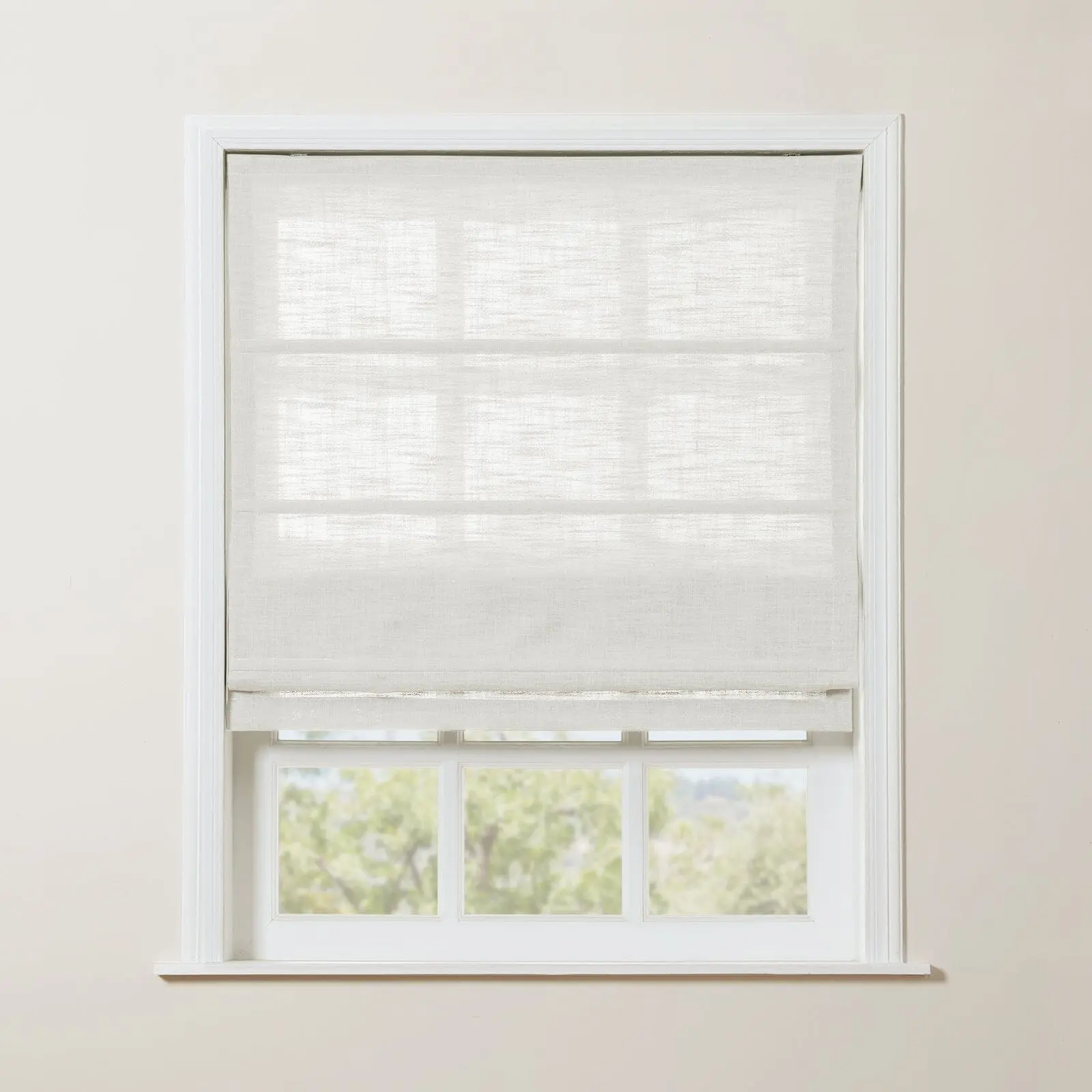 Liz Linen Blend Roman Shade Cordless - Wooden Headrail - Image 18