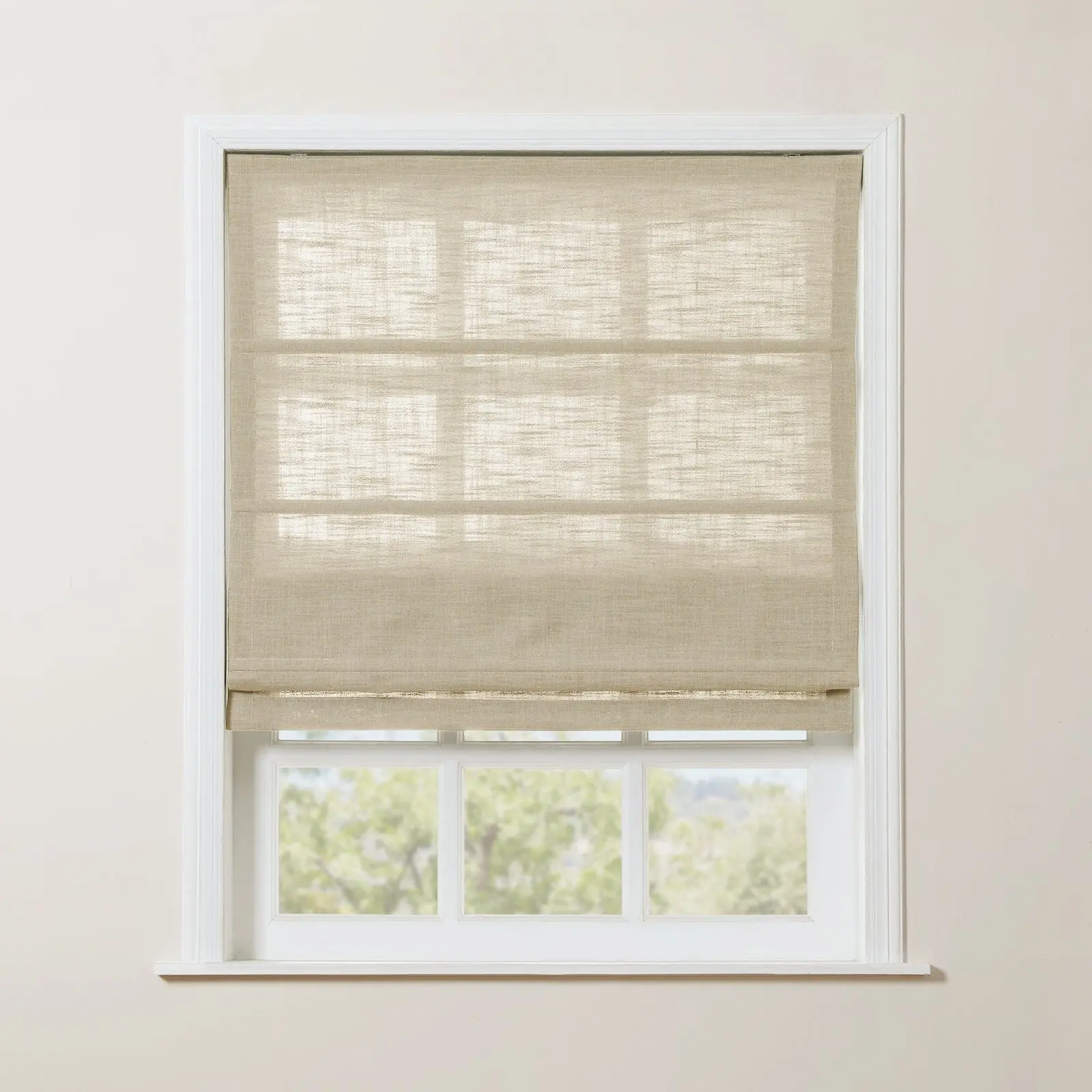 Liz Linen Blend Roman Shade Cordless - Wooden Headrail - Image 20
