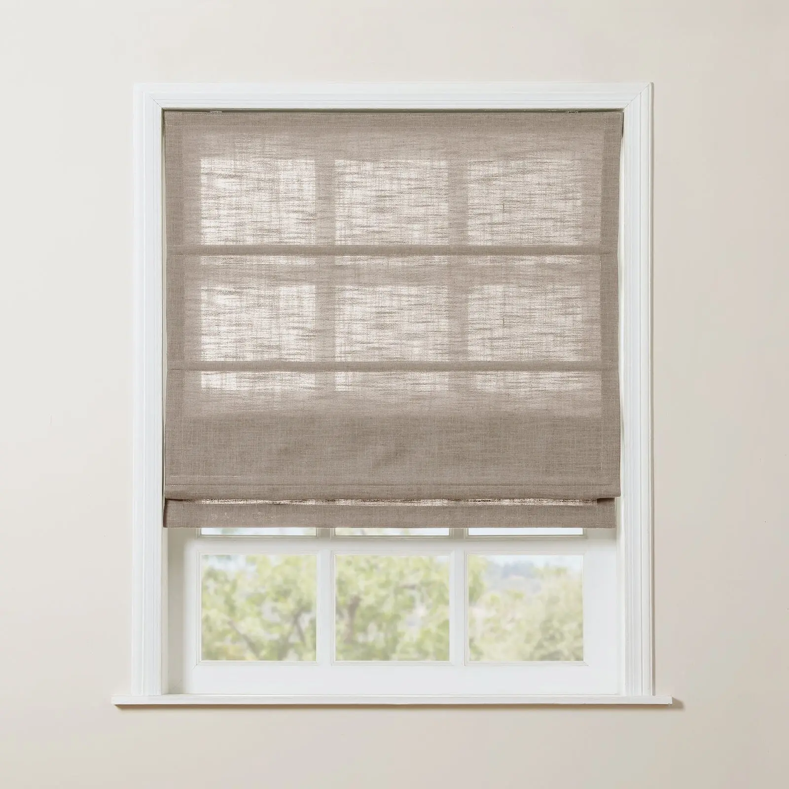 Liz Linen Blend Roman Shade Cordless - Wooden Headrail - Image 21
