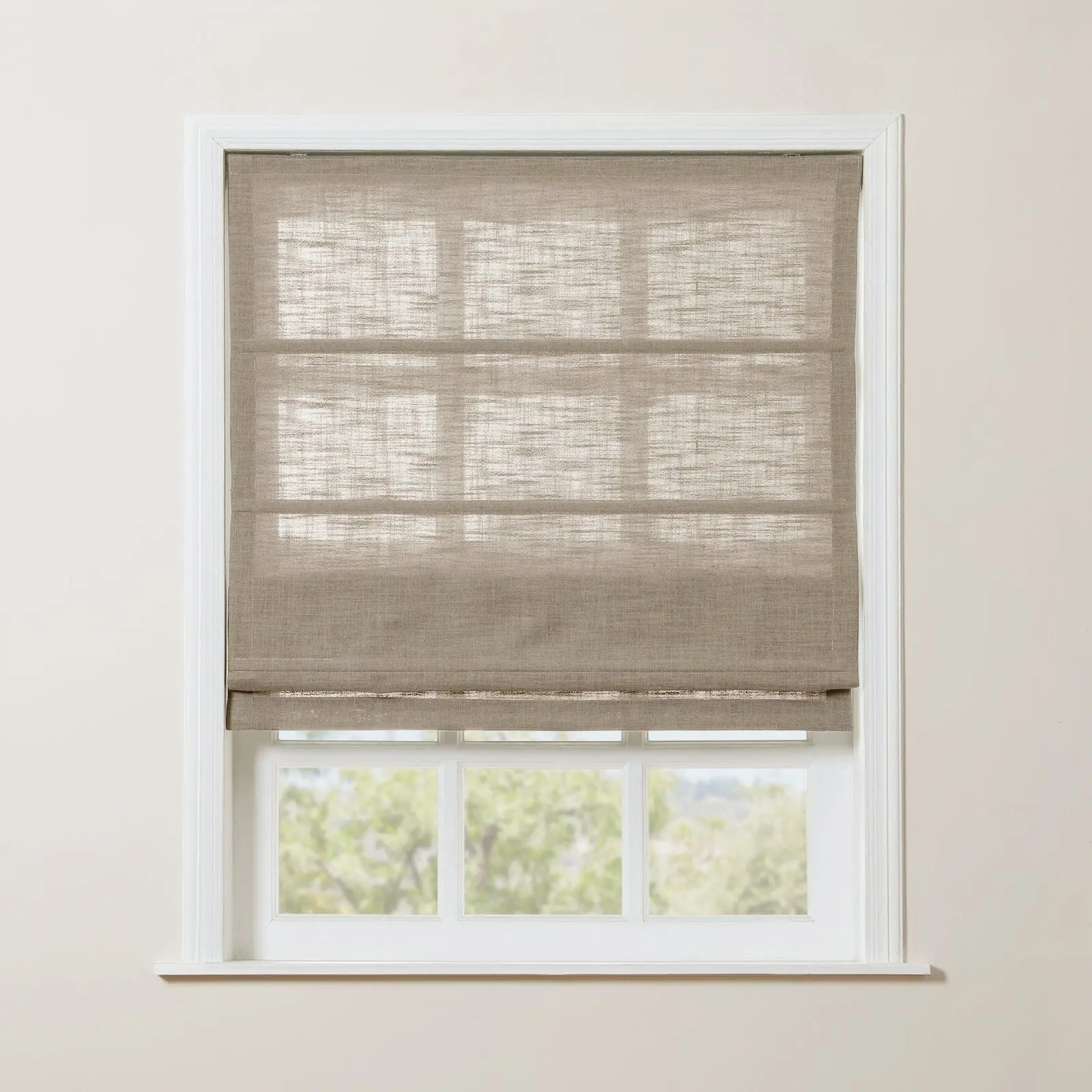 Liz Linen Blend Roman Shade Cordless - Wooden Headrail - Image 22