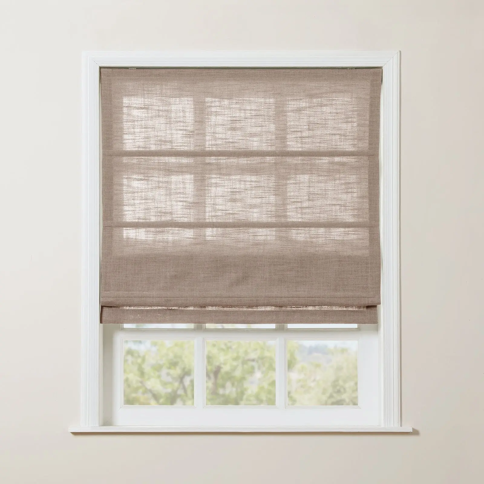 Liz Linen Blend Roman Shade Cordless - Wooden Headrail - Image 23