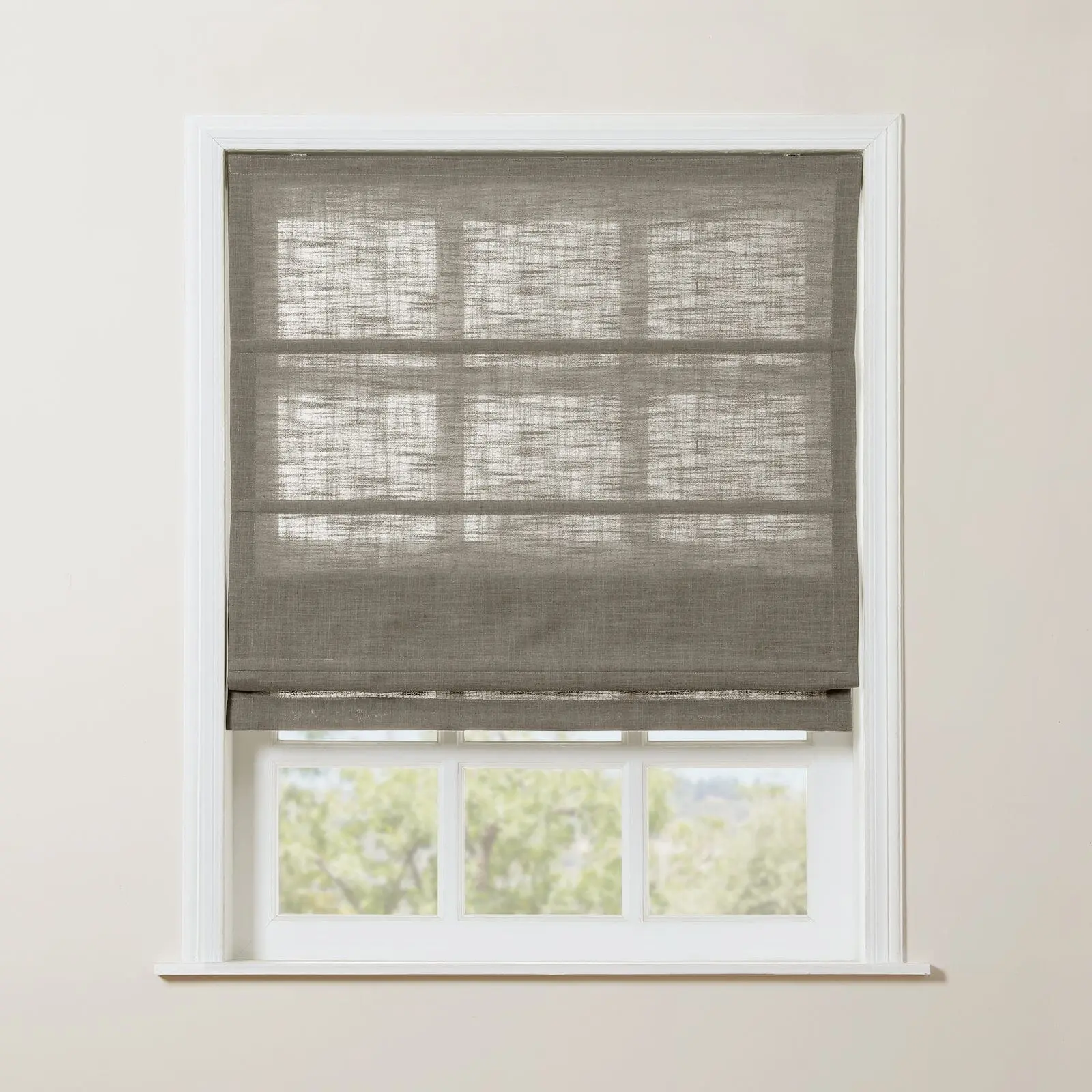 Liz Linen Blend Roman Shade Cordless - Wooden Headrail - Image 24