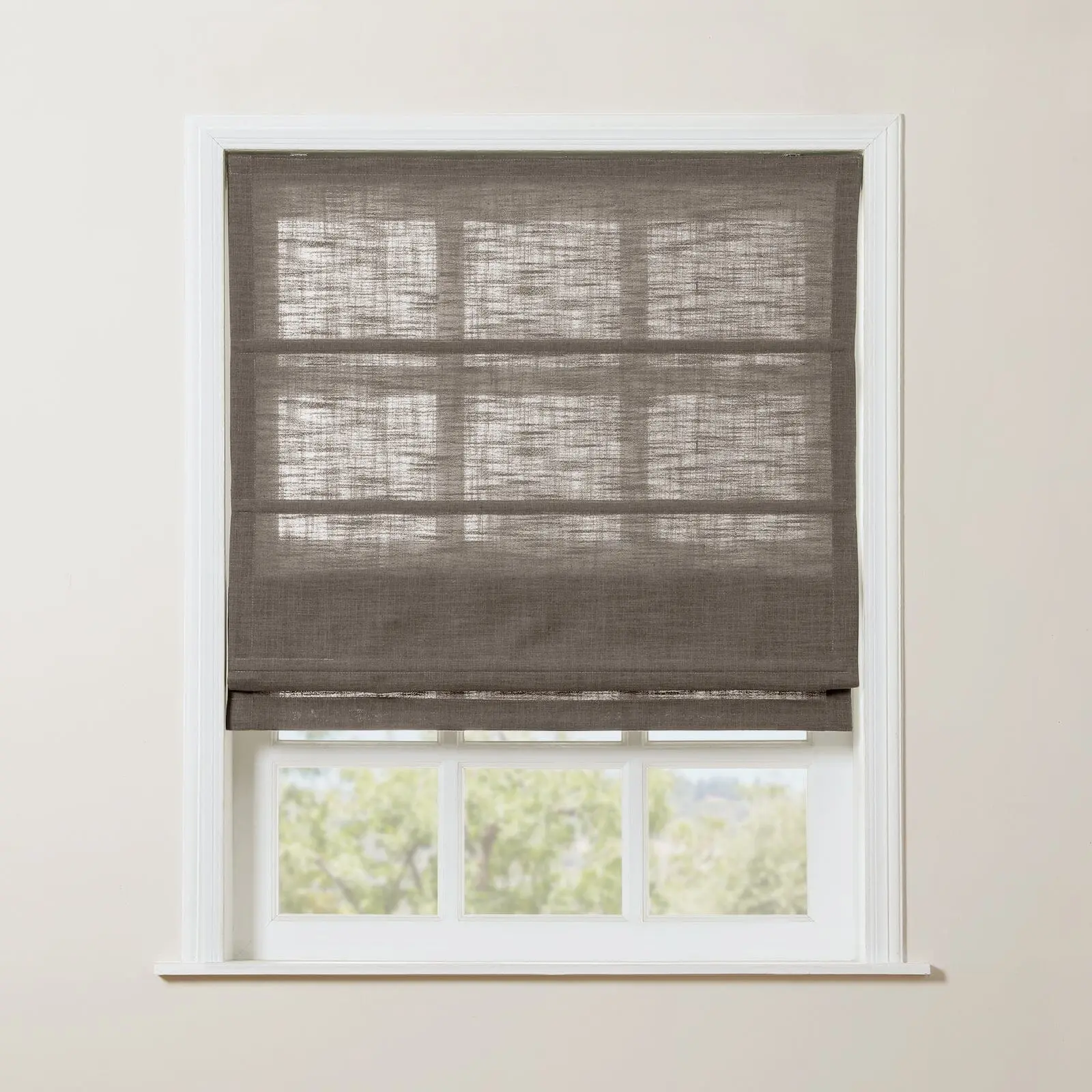 Liz Linen Blend Roman Shade Cordless - Wooden Headrail - Image 25