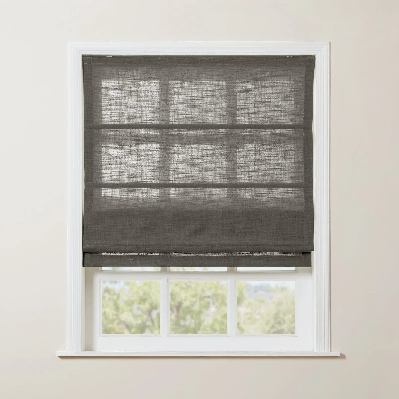 Liz Linen Blend Roman Shade Cordless - Wooden Headrail - Image 30