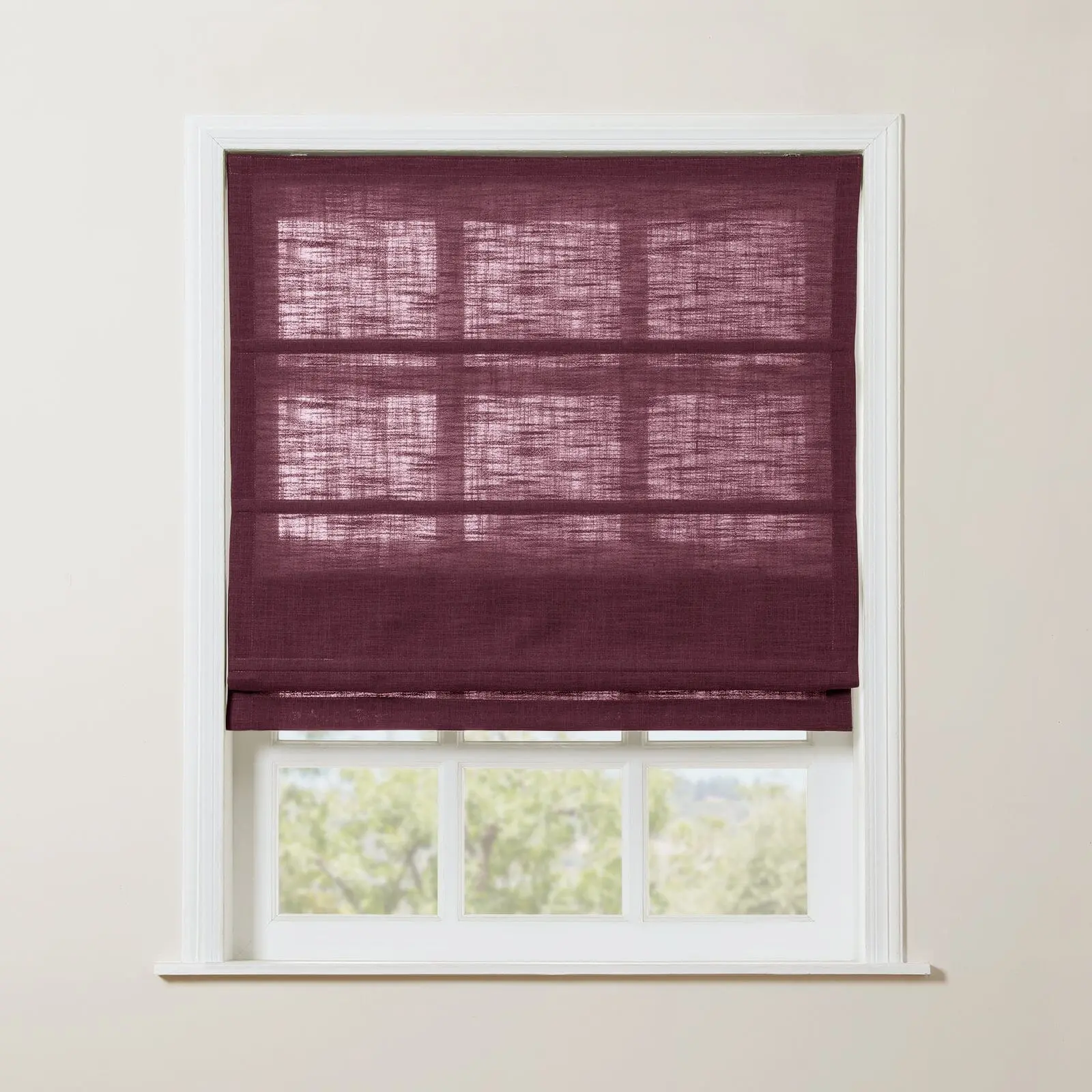 Liz Linen Blend Roman Shade Cordless - Wooden Headrail - Image 38