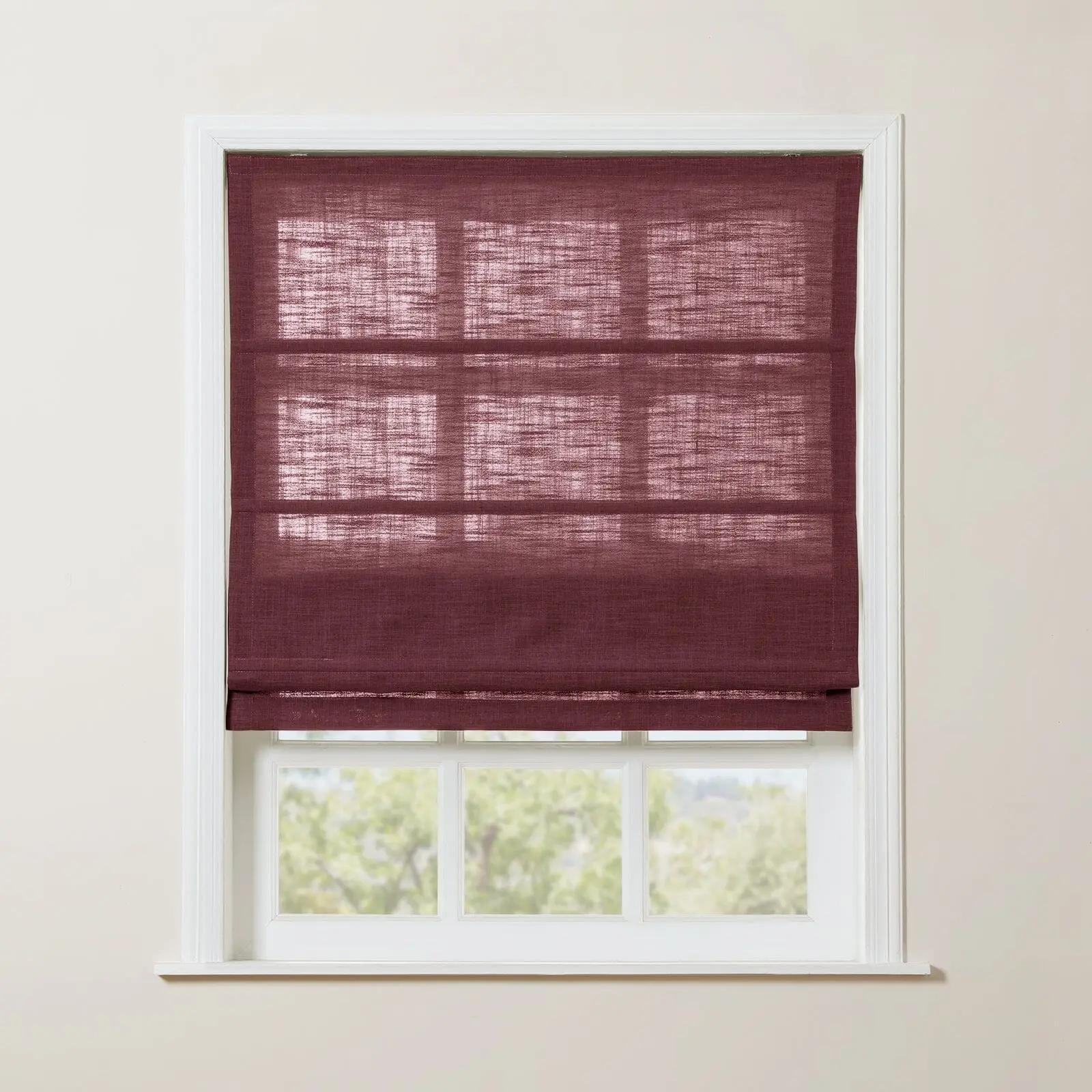 Liz Linen Blend Roman Shade Cordless - Wooden Headrail - Image 39