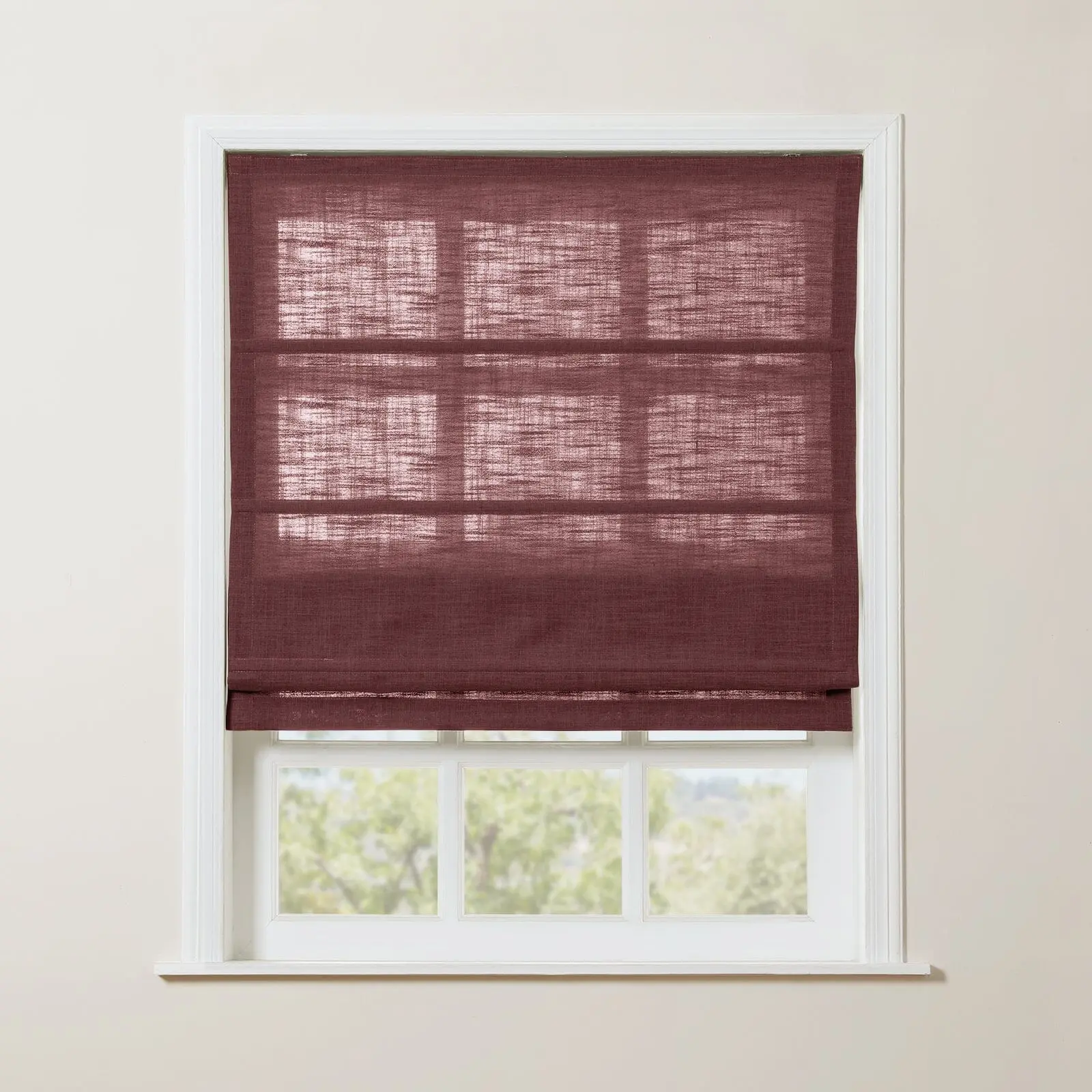 Liz Linen Blend Roman Shade Cordless - Wooden Headrail - Image 40