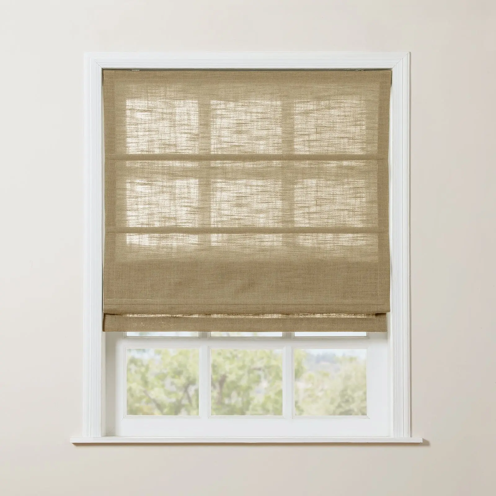 Liz Linen Blend Roman Shade Cordless - Wooden Headrail - Image 44