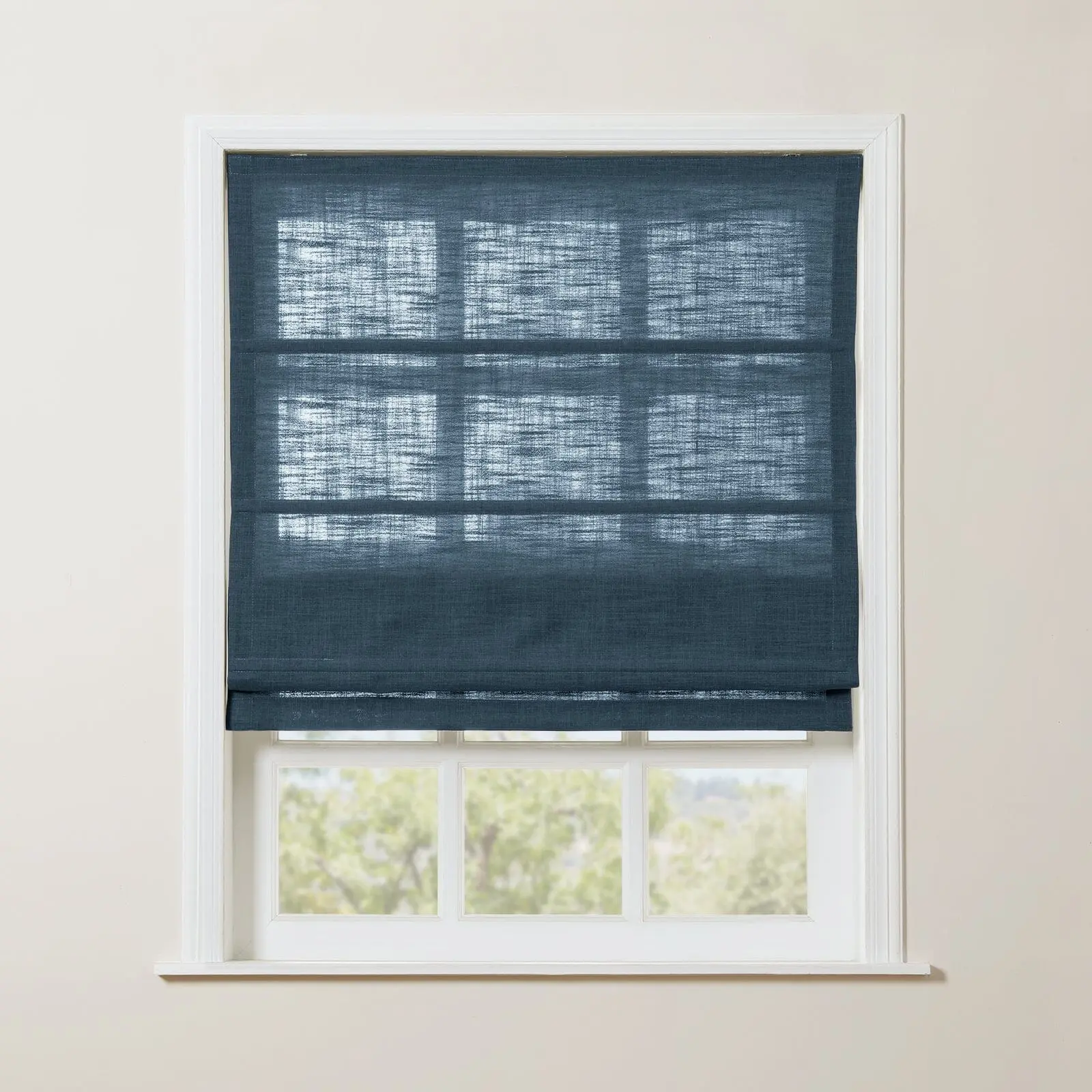 Liz Linen Blend Roman Shade Cordless - Wooden Headrail - Image 51