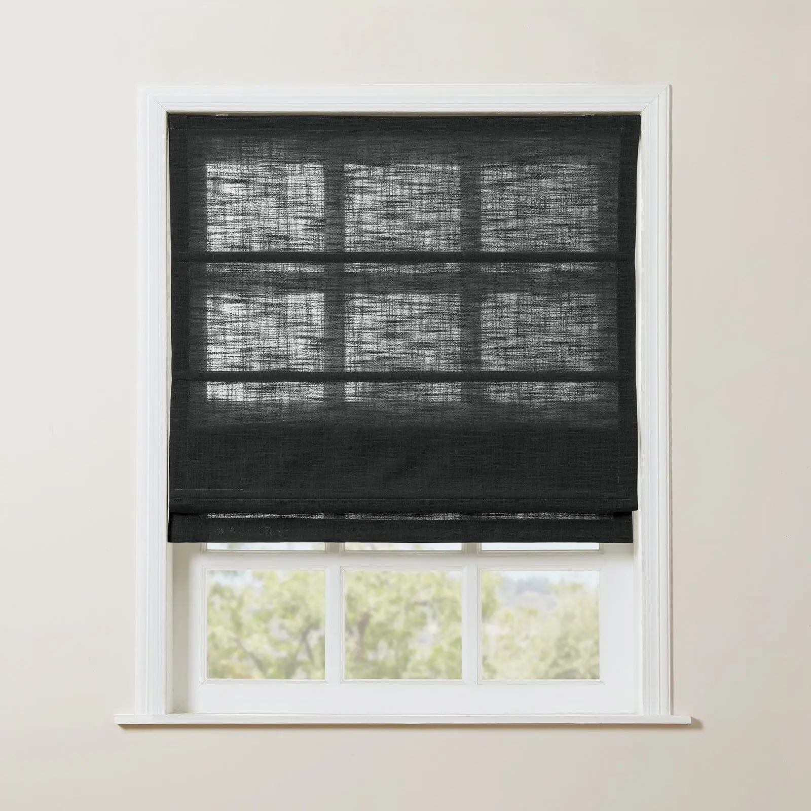 Liz Linen Blend Roman Shade Cordless - Wooden Headrail - Image 53