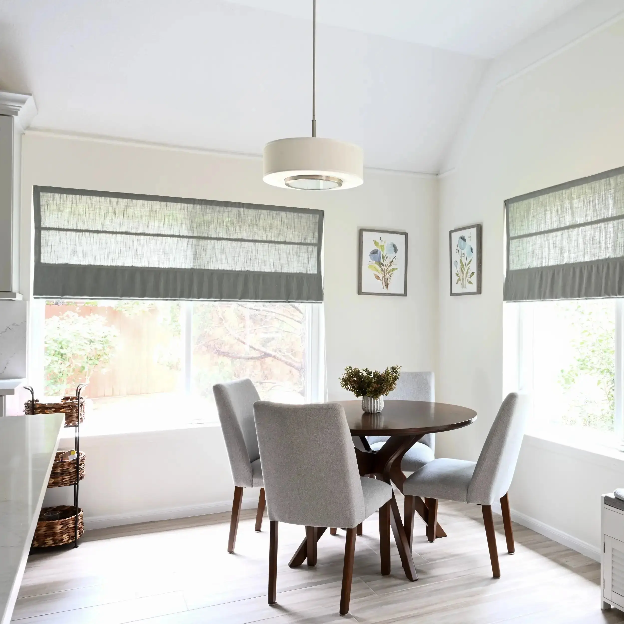 Liz Linen Window Roman Shades Loop Cord Lift - Image 18