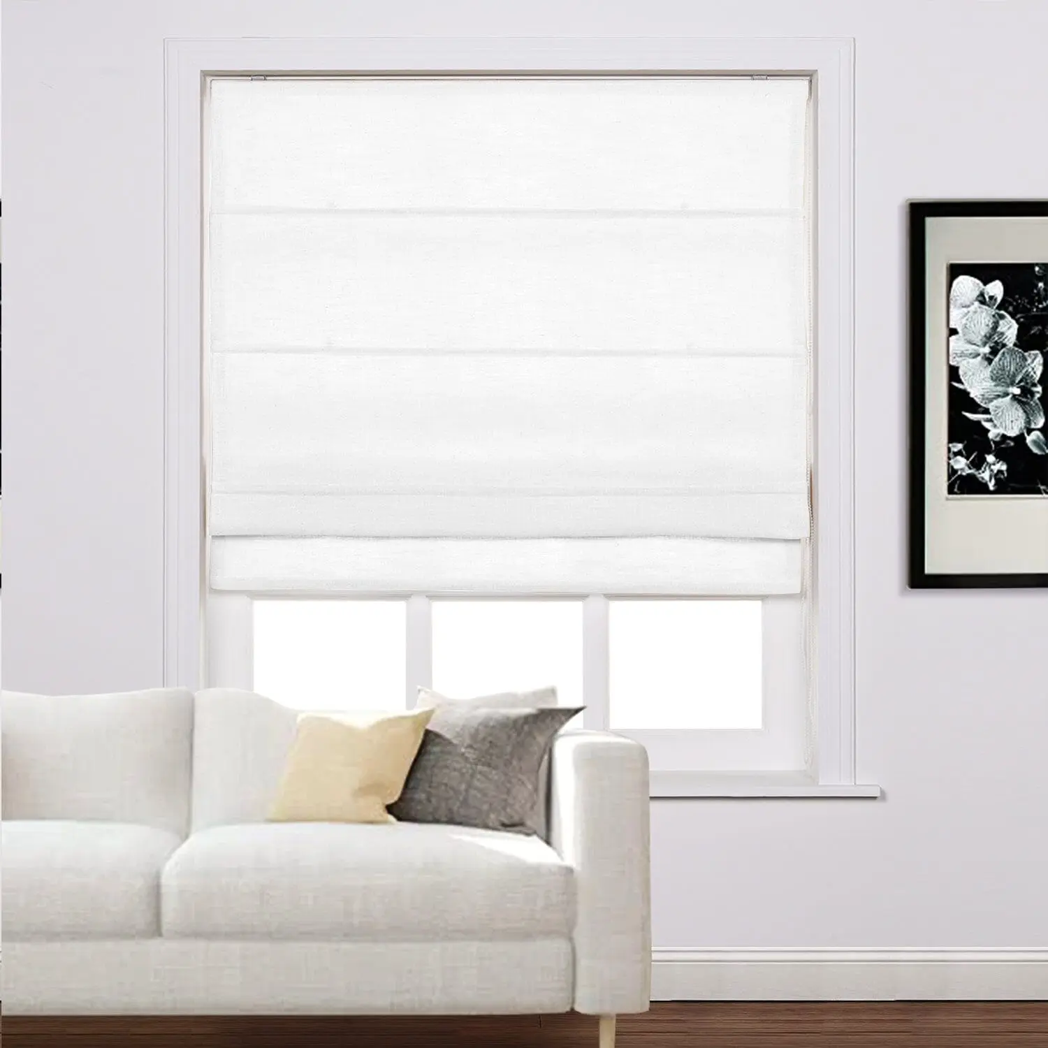 Liz Linen Window Roman Shades Loop Cord Lift - Image 20