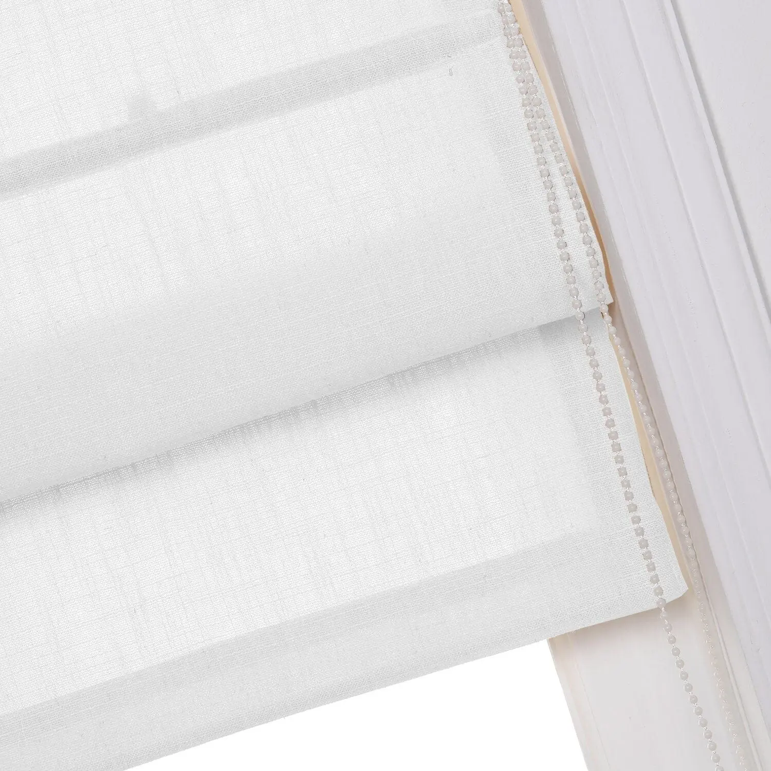 Liz Linen Window Roman Shades Loop Cord Lift - Image 21
