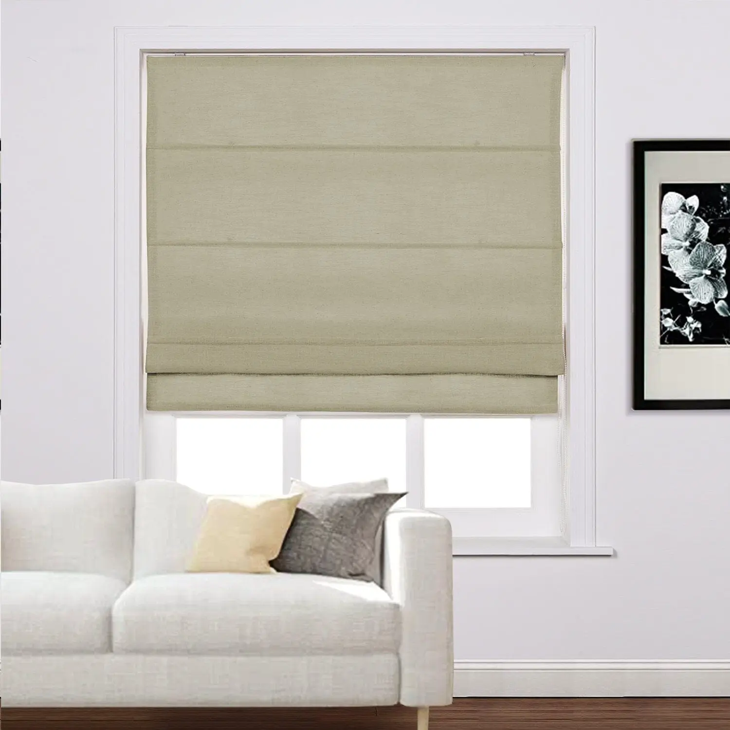 Liz Linen Window Roman Shades Loop Cord Lift - Image 27