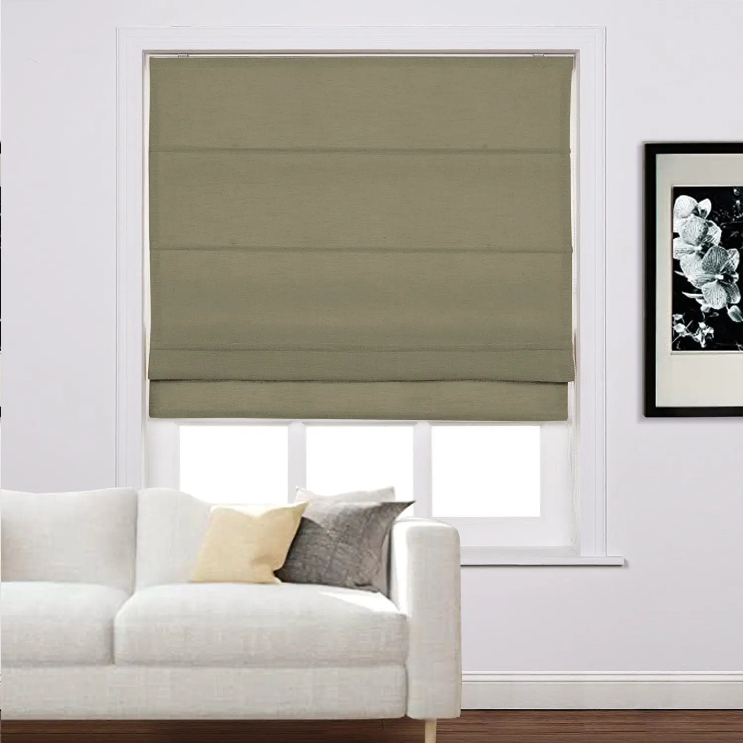 Liz Linen Window Roman Shades Loop Cord Lift - Image 28