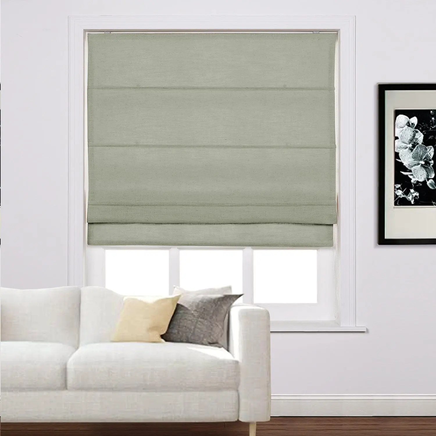 Liz Linen Window Roman Shades Loop Cord Lift - Image 30
