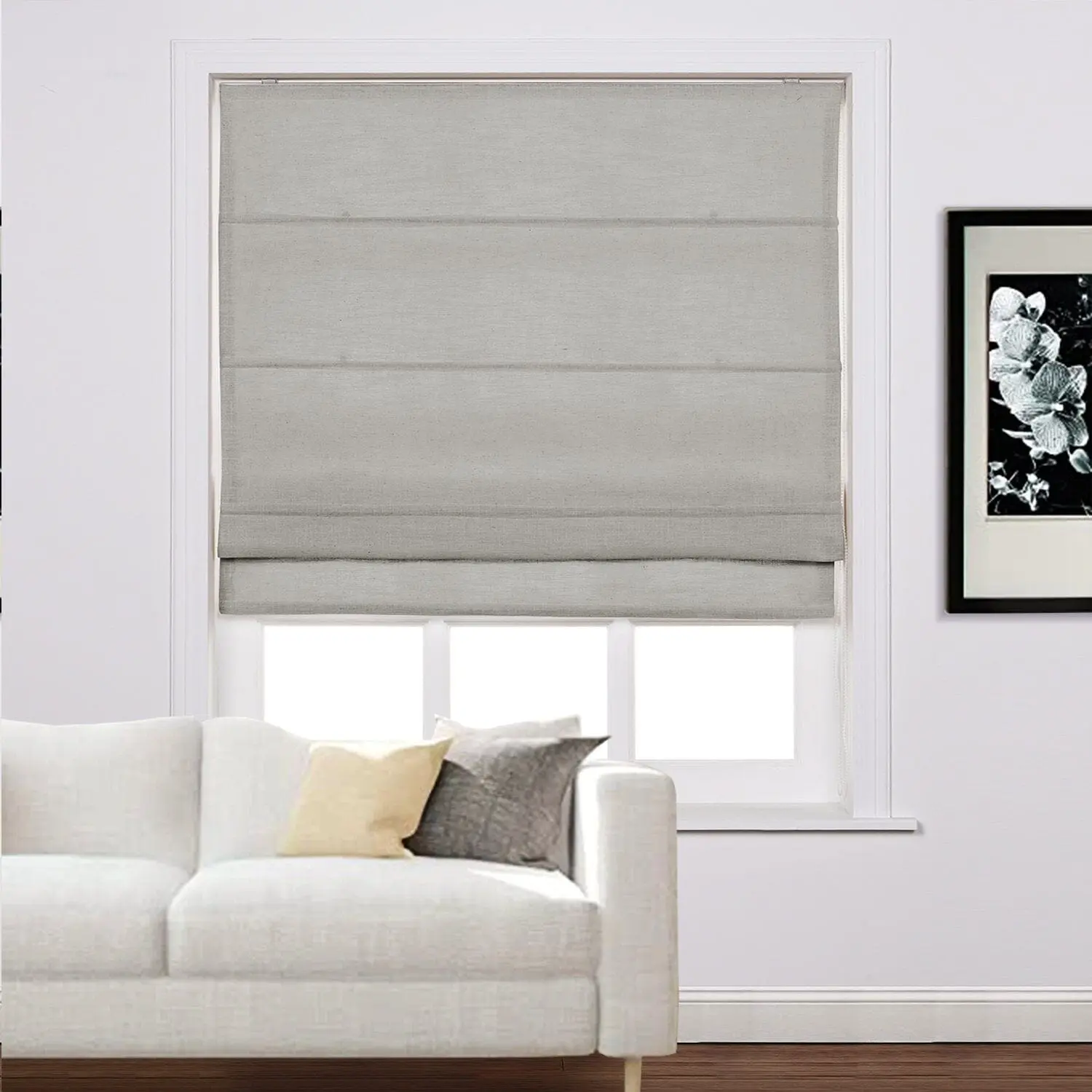 Liz Linen Window Roman Shades Loop Cord Lift - Image 31