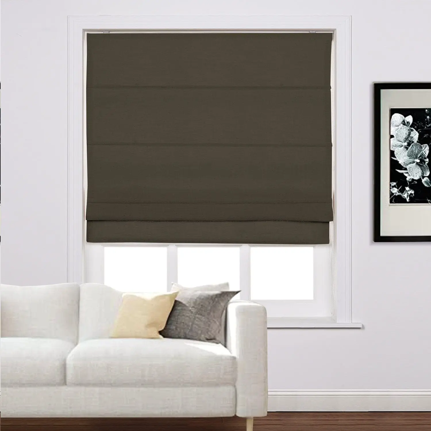 Liz Linen Window Roman Shades Loop Cord Lift - Image 32