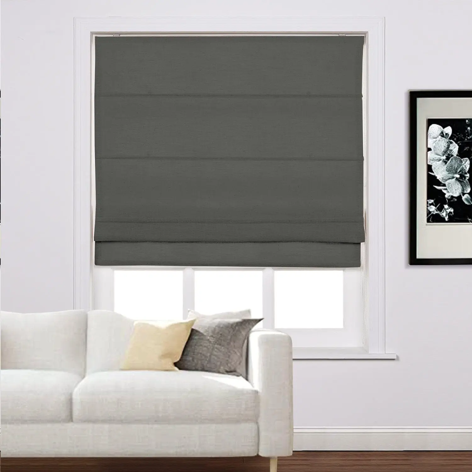 Liz Linen Window Roman Shades Loop Cord Lift - Image 33