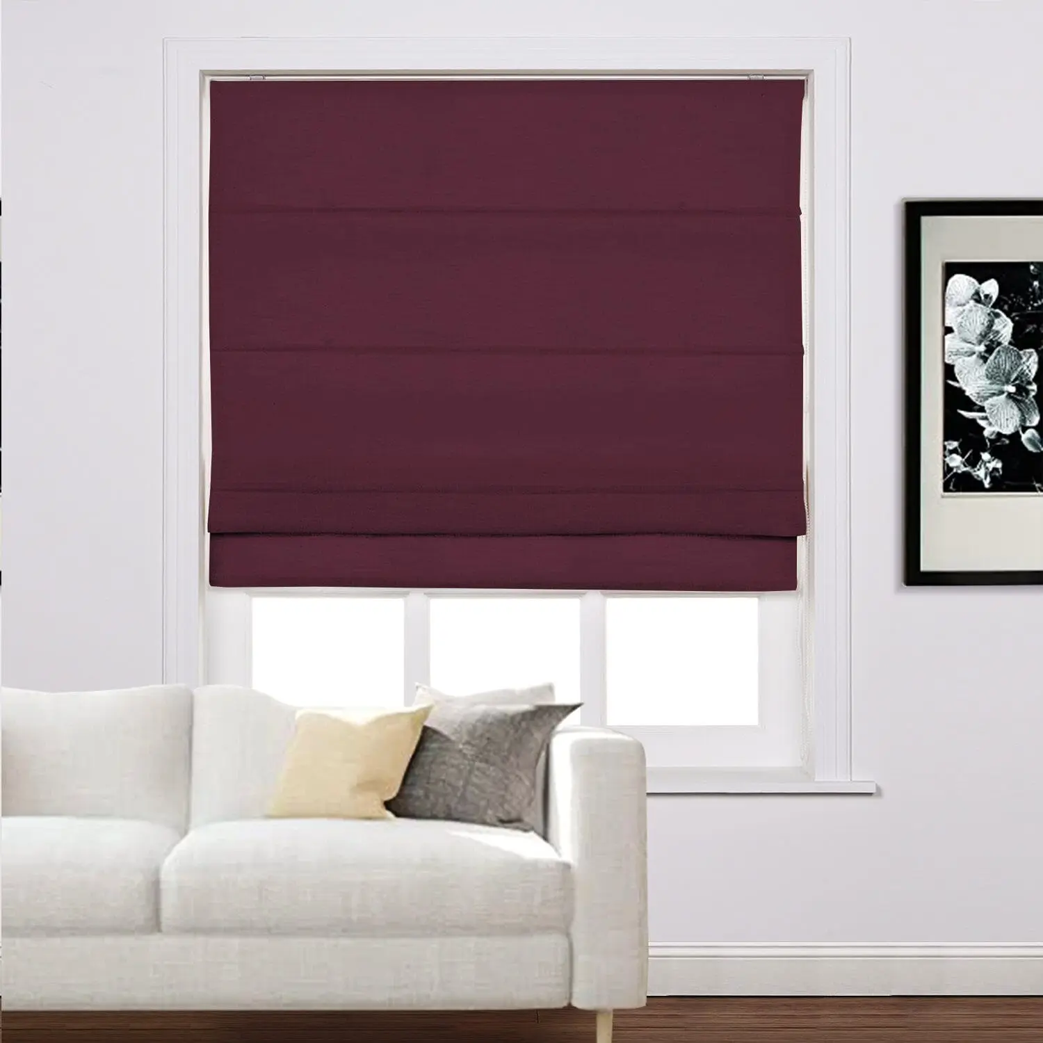 Liz Linen Window Roman Shades Loop Cord Lift - Image 36