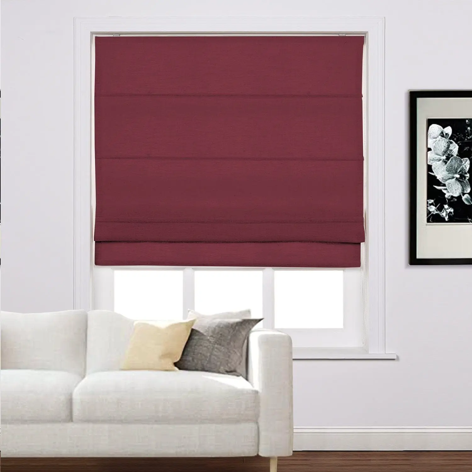 Liz Linen Window Roman Shades Loop Cord Lift - Image 37
