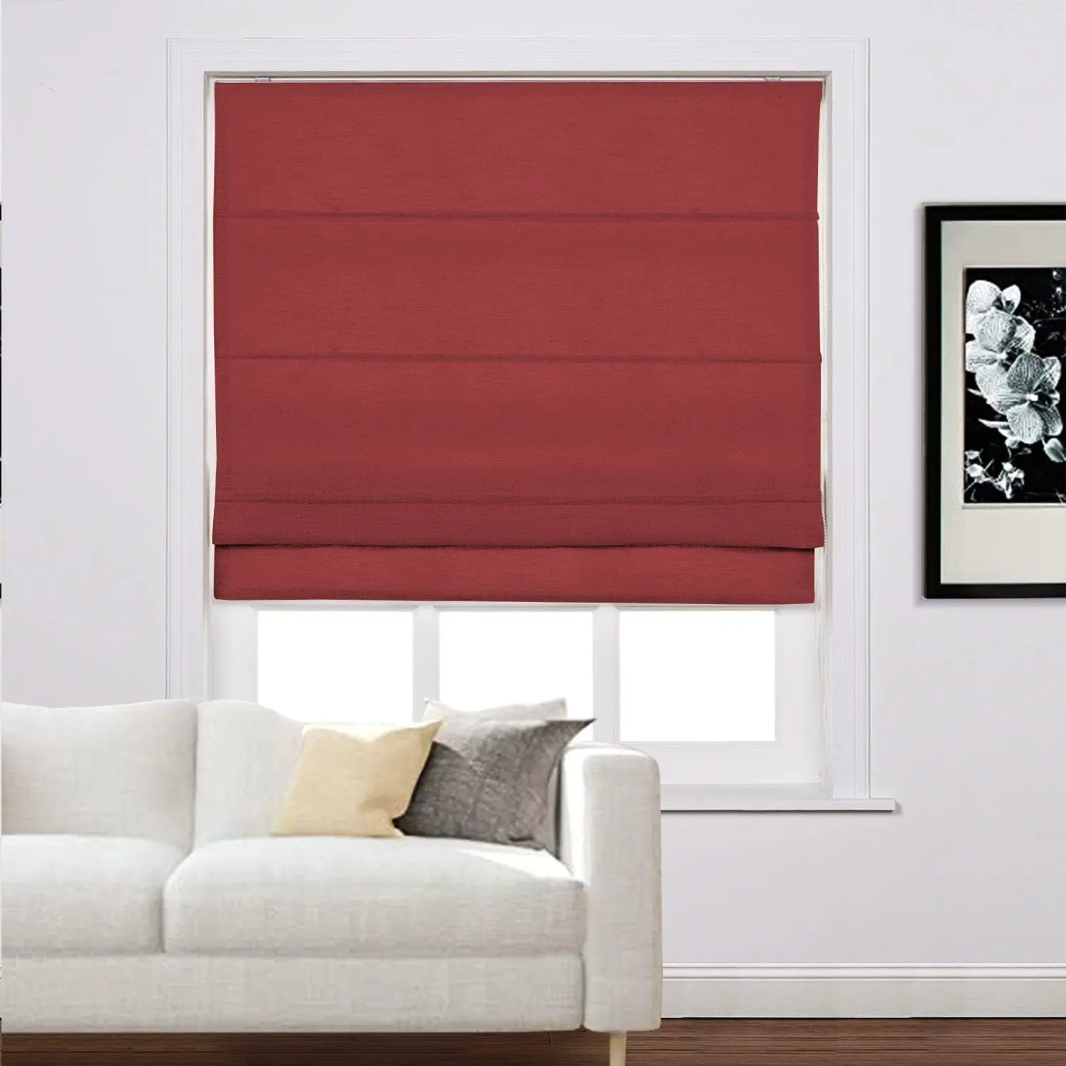 Liz Linen Window Roman Shades Loop Cord Lift - Image 38