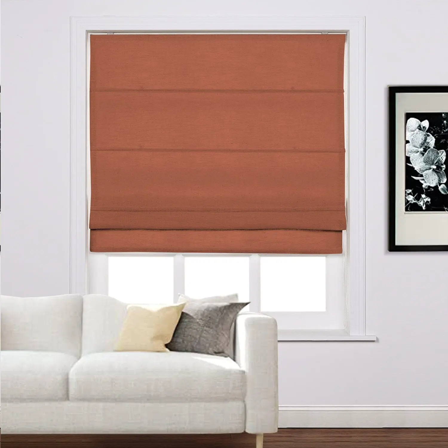 Liz Linen Window Roman Shades Loop Cord Lift - Image 39
