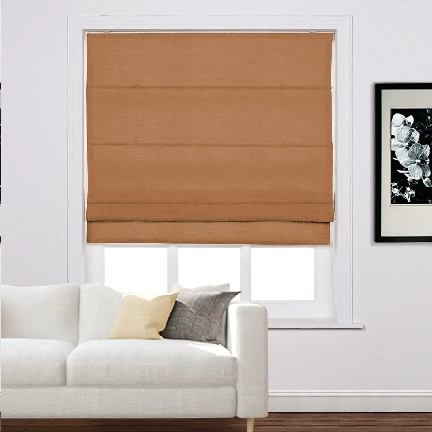 Liz Linen Window Roman Shades Loop Cord Lift - Image 40