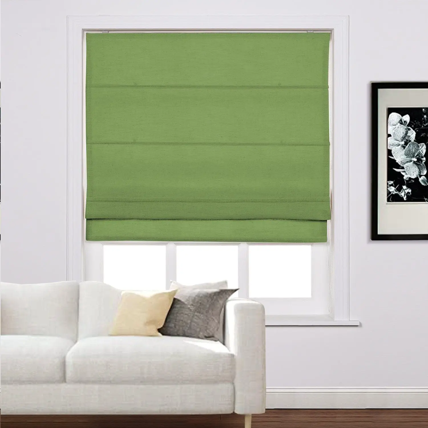 Liz Linen Window Roman Shades Loop Cord Lift - Image 42
