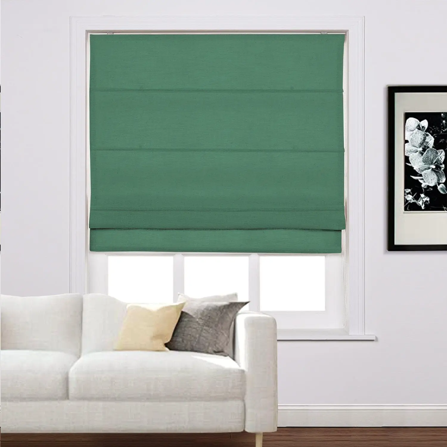 Liz Linen Window Roman Shades Loop Cord Lift - Image 43