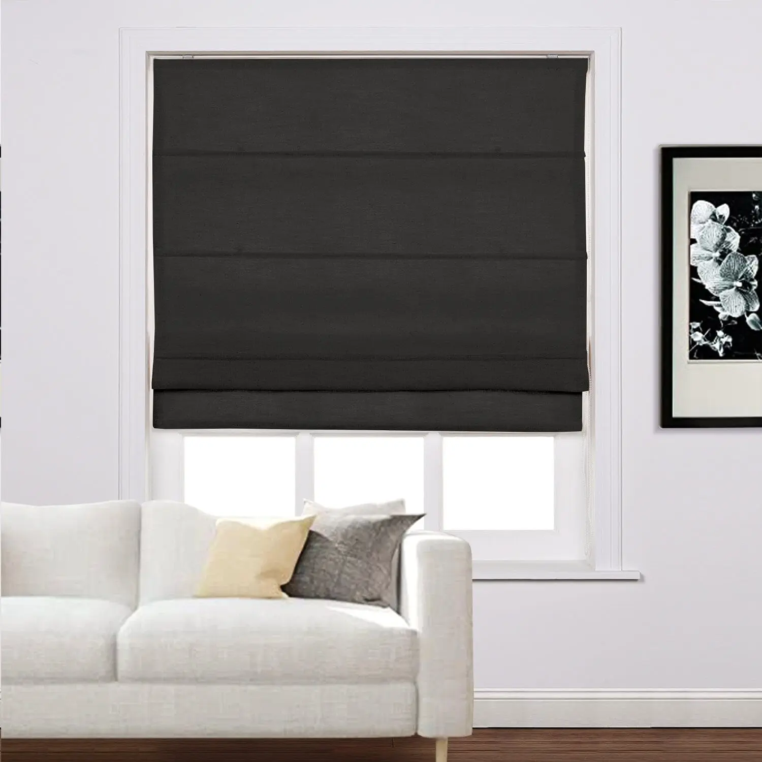 Liz Linen Window Roman Shades Loop Cord Lift - Image 46