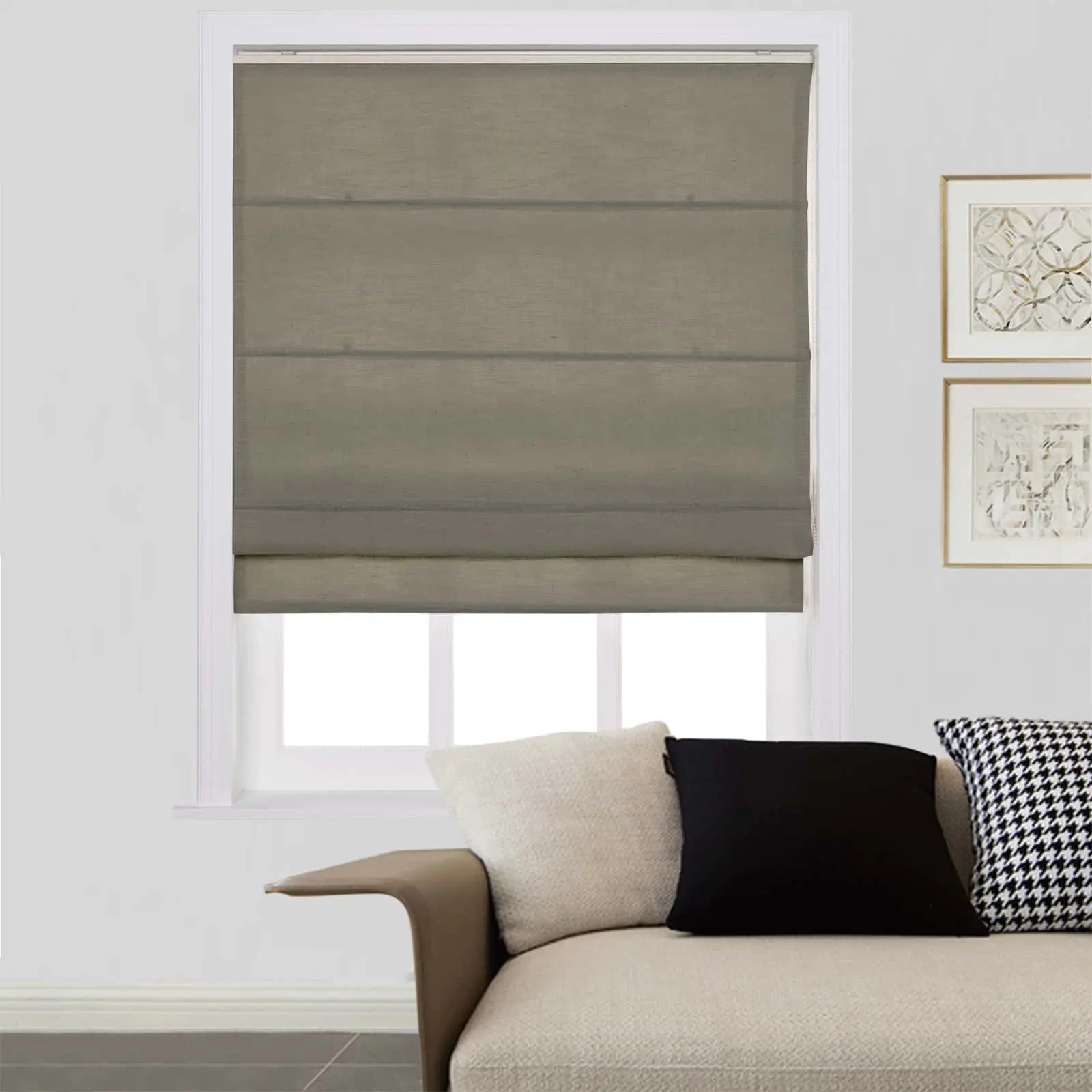 Liz Linen Window Roman Shades Loop Cord Lift - Image 50