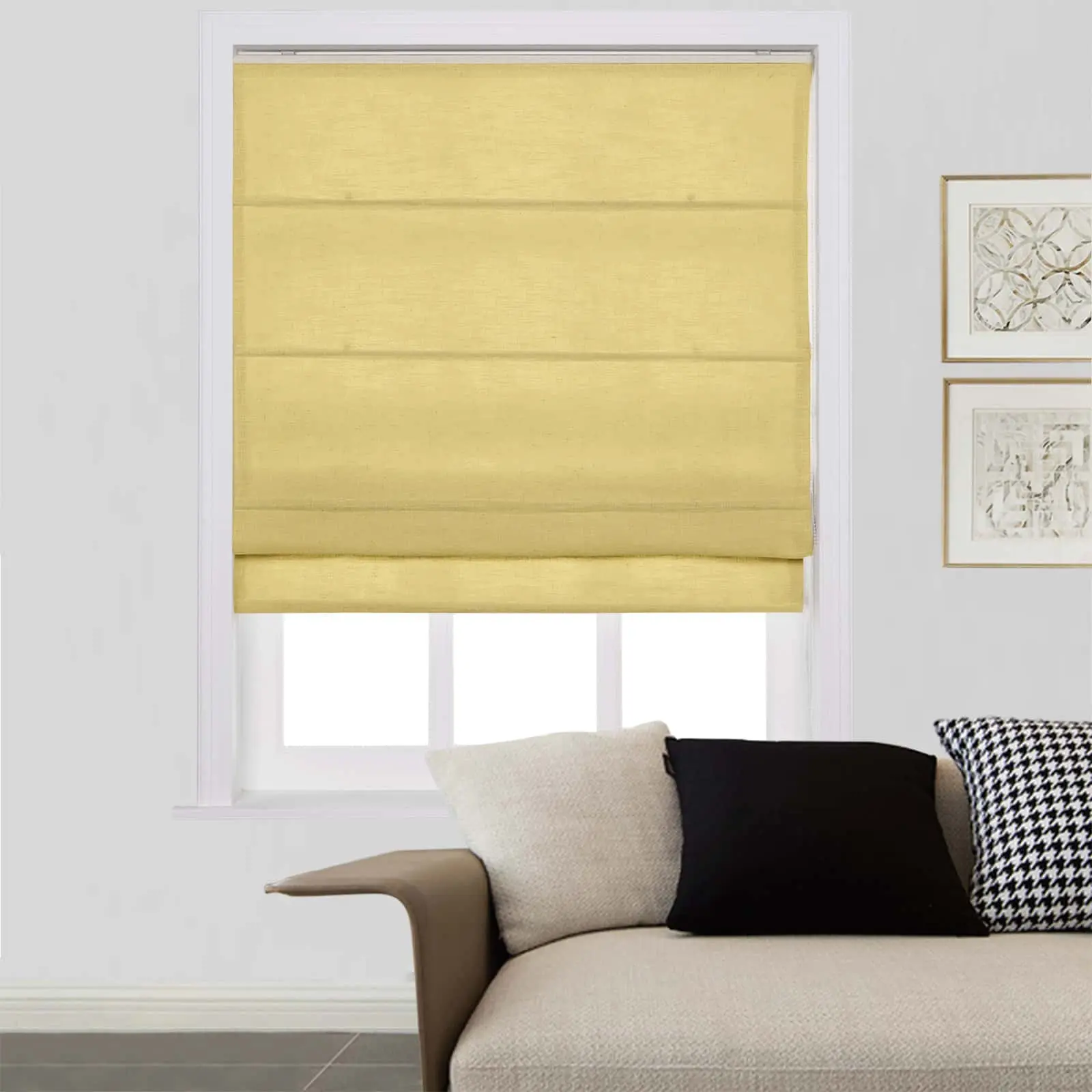 Liz Linen Window Roman Shades Loop Cord Lift - Image 51