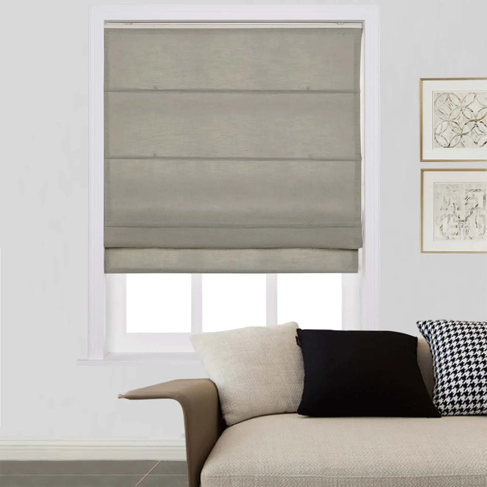 Liz Linen Window Roman Shades Loop Cord Lift - Image 52