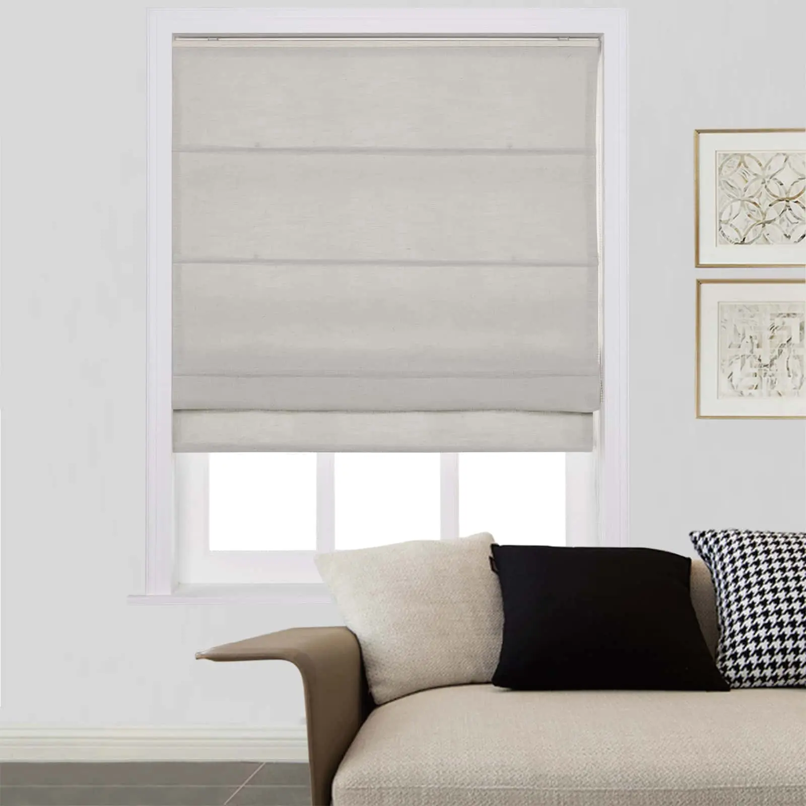 Liz Linen Window Roman Shades Loop Cord Lift - Image 53