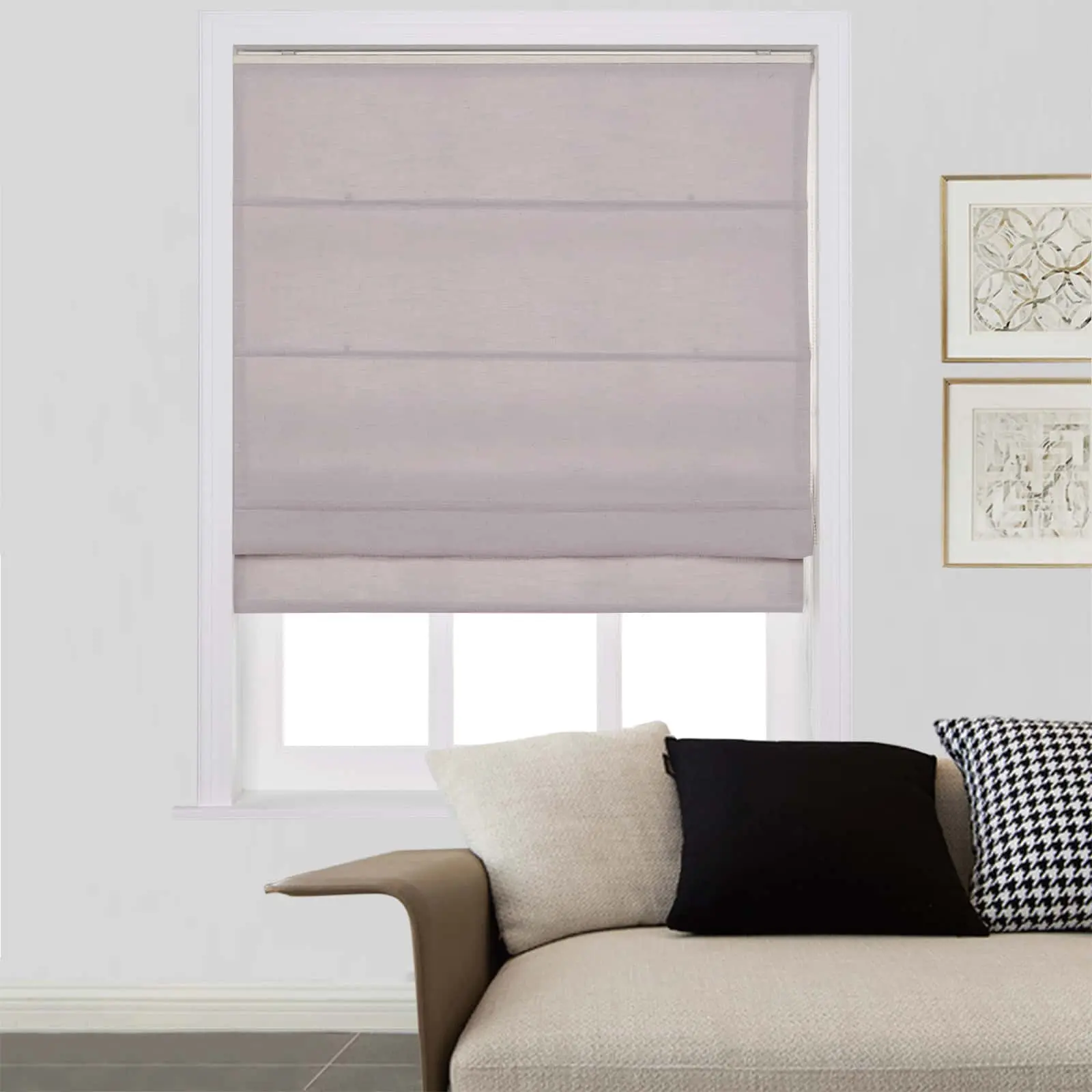 Liz Linen Window Roman Shades Loop Cord Lift - Image 55