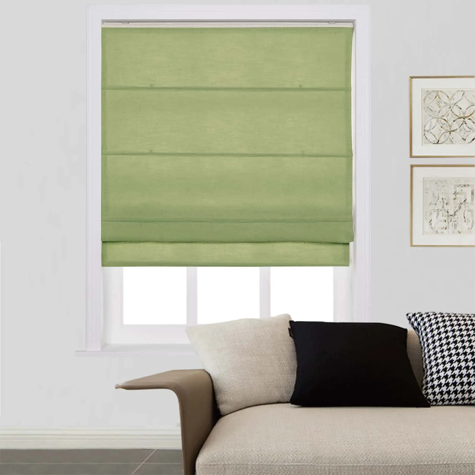 Liz Linen Window Roman Shades Loop Cord Lift - Image 58