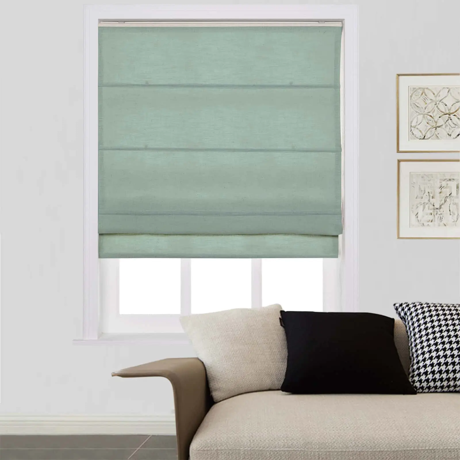 Liz Linen Window Roman Shades Loop Cord Lift - Image 59