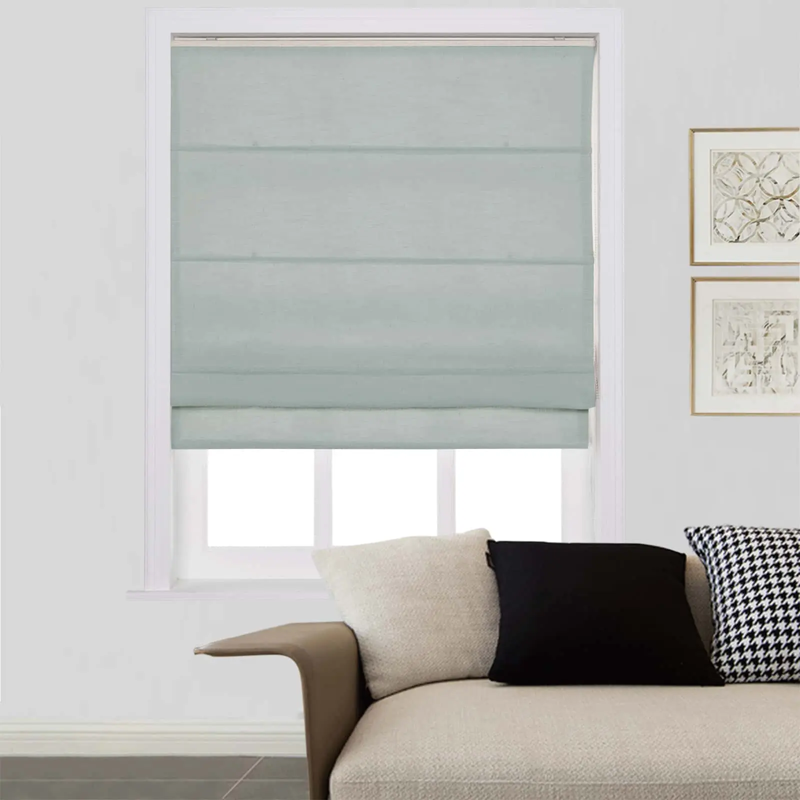 Liz Linen Window Roman Shades Loop Cord Lift - Image 60