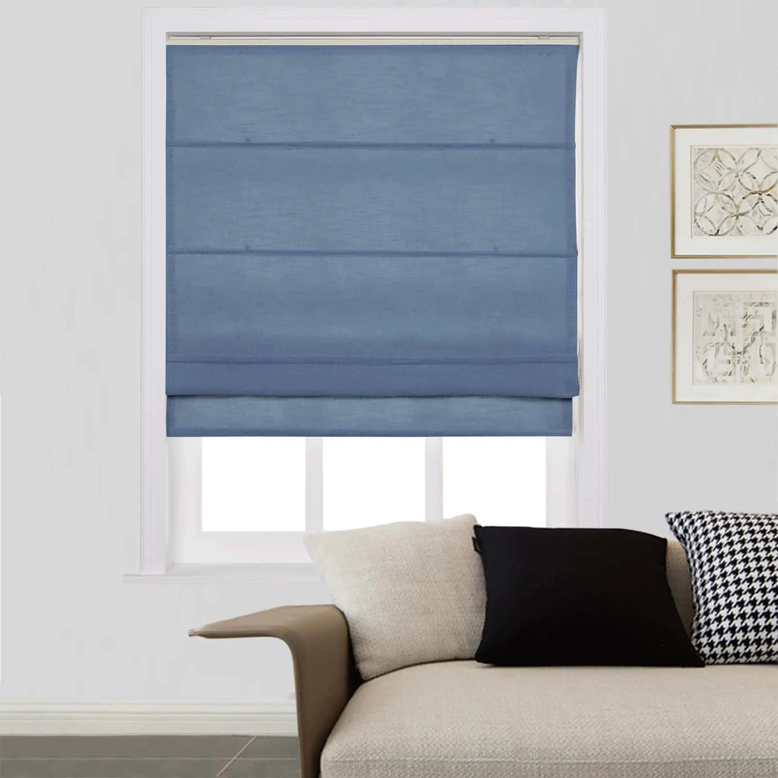 Liz Linen Window Roman Shades Loop Cord Lift - Image 61