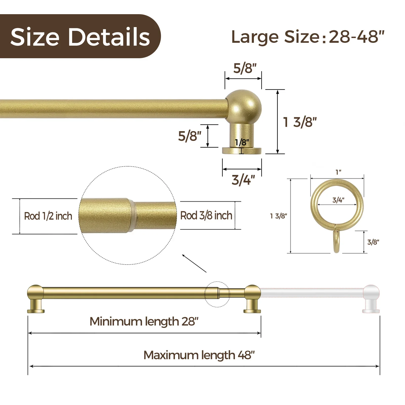 Milo Cafe Curtain Rods with Rings - Image 10