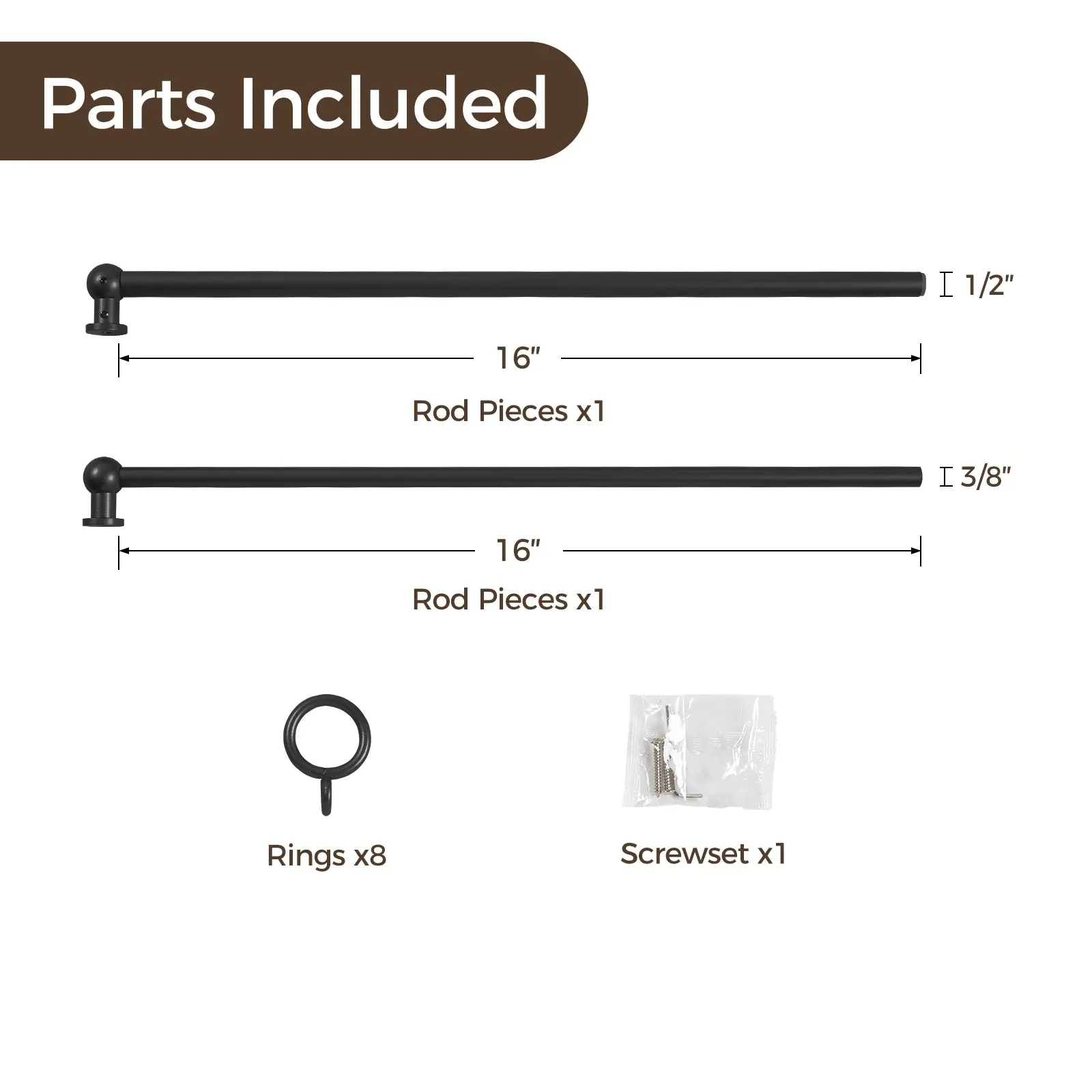 Milo Cafe Curtain Rods with Rings - Image 20