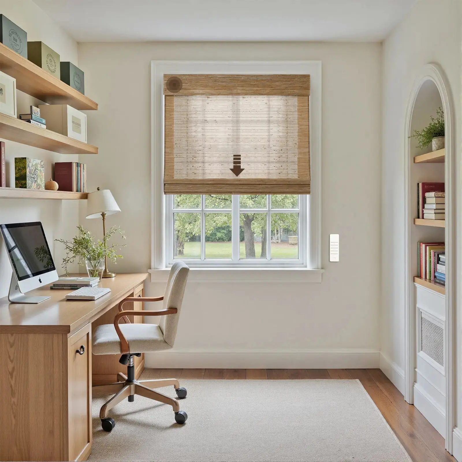 Motorized Window Woven Bamboo Shades - Image 3
