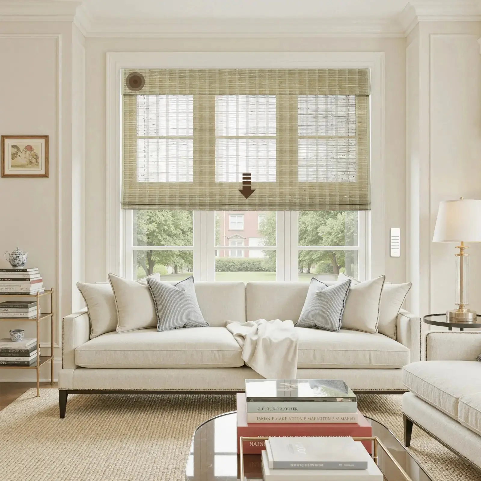 Motorized Window Woven Bamboo Shades - Image 9
